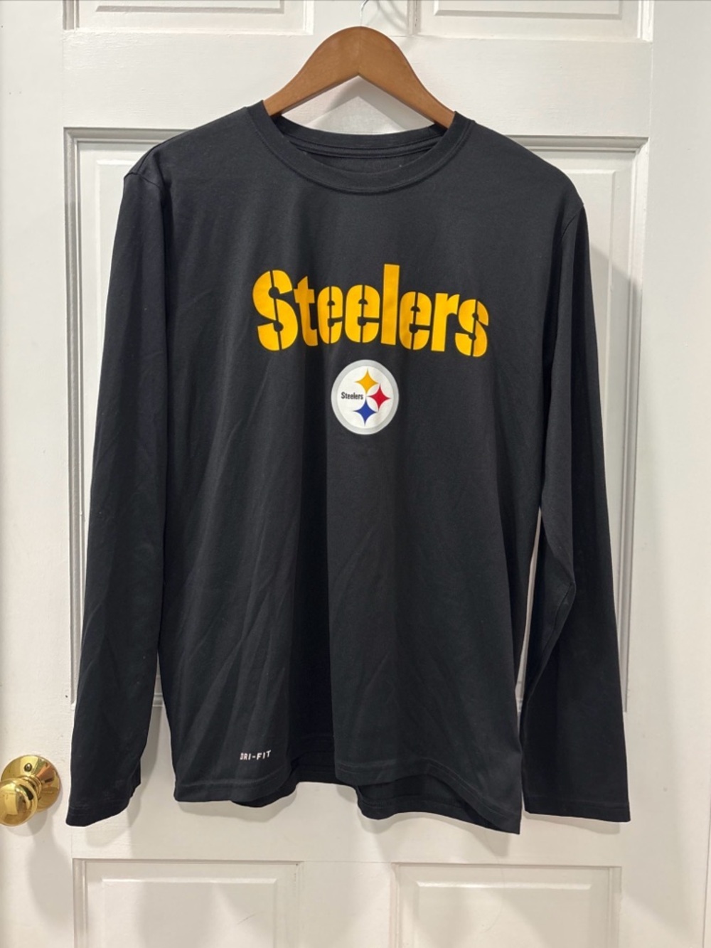 Nike Dri-Fit Men’s Steelers Long Sleeve Athletic Fit Size L Moisture Wicking EUC